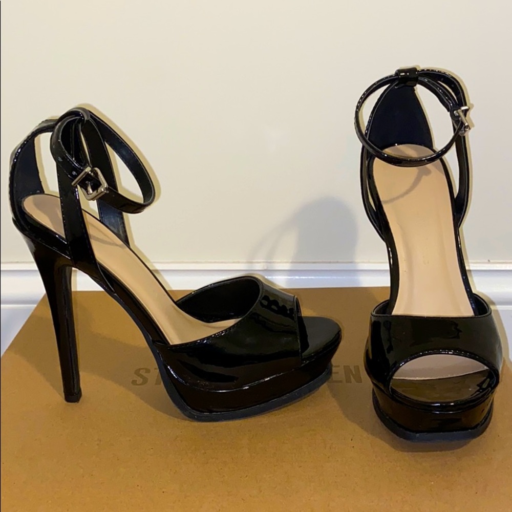 Black one strap wild diva heels